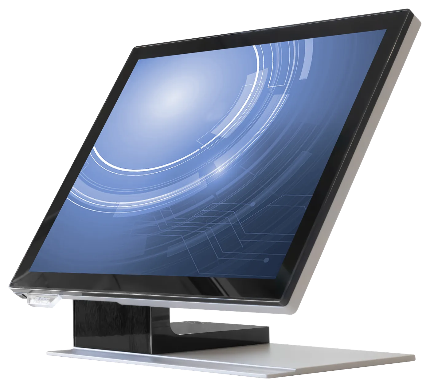 Caisse tactile AURES Yuno II affichant le logiciel d'encaissement